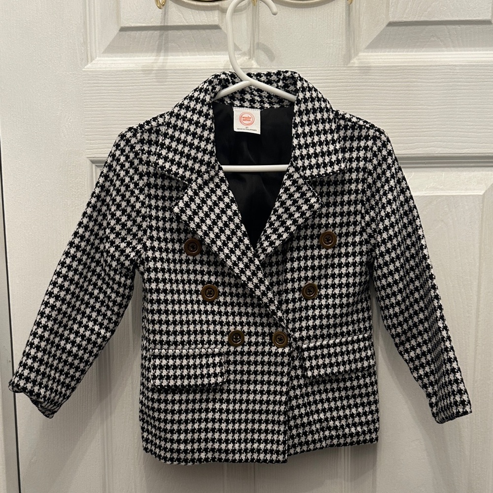 Wonder Nation Black and White Houndstooth Blazer size 2T
